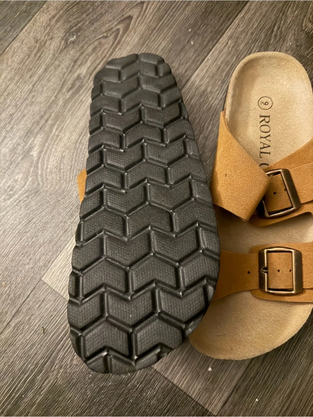 Men's Royal Tan Double-Buckle Slide Sandals